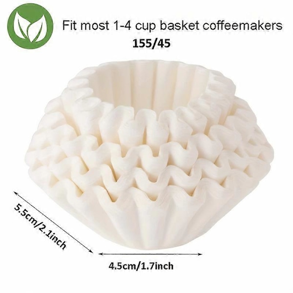 100/50 stk. Kaffefiltre til 8-12 Kops Kaffemaskiner, Store Kaffefiltre, 8-12 Kops Kaffefiltre - Premium, Helt Naturlige, Store & Høje Filtre (FMY) 100pcs Small 6x1.7inch