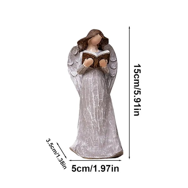 Universal Engelfigur Guardian Statuer Beende Engel Statue Bordpynt Samleobjekt Figurer Harpiks Engel Skulptur (FMY) grey