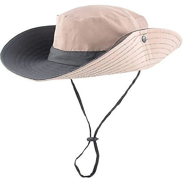 Dam sommar solhatt bred brätte utomhus UV-skydd hatt hopfällbar hästsvans hink keps för strand fiske vandring  (FMY) Pink