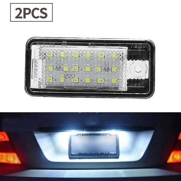 Bil LED-skyltnummerplatta Ljuslampa Vit För - A3 S3 8p A4 B6 B7 A5 A6 4f Q7 A8 S8 C6  (FMY)