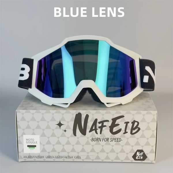 NAFEIB Moottoripyörälasit N17 Motocross Pyöräilylasit Ulkoilu Maasto Hiihto Urheilu MTB ATV Dirt Bike Racing Lasit (FMY) BK-RED