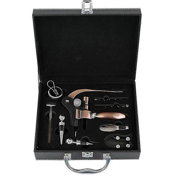 Vinöppnare Set Premium Läderbox Kanin Korkskruv Vinflasköppnare, vinhällare - yujia(FMY)
