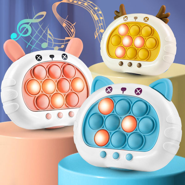 Snabb Push Pop-bubbelspel - Den ultimata stressreducerande leksaken för pojkar & flickor, rolig & engagerande sinnesleksak (FMY) Pink Rabbit
