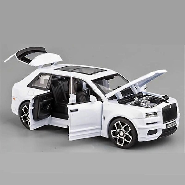 1:32 Rolls Royce SUV Cullinan Legering Modellbil Diecasts Metall Lekebilmodell Simulering Lyd og Lys Samling Barnegaver (FMY) White