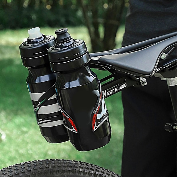 Kaesi WEST BIKING Flaskhållarförlängare Hög Hållfasthet Svart CNC-skärning Vattenflaskhållare Adapter för Cykling Black