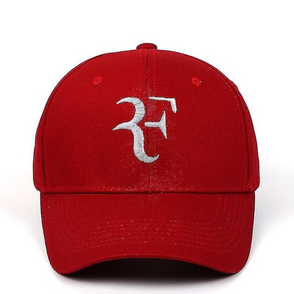 Federer Tennis Fan Broderte Baseball Cap Utendørs Sportshatt Tilfeldig Toppet Cap  (FMY) Claret