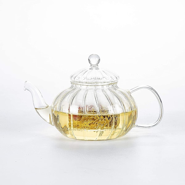 Lasinen teekannu infuusiolla, kurpitsakuvio (600ml kurpitsateekannu) (FMY)