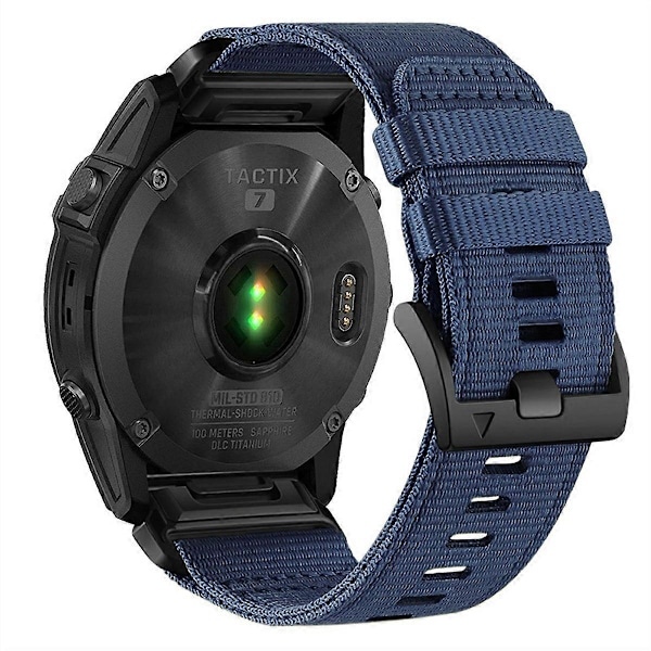 Klockarmband för Garmin Fenix 8 51mm/ Enduro 3/ Instinct 2X Universal 26mm Snabbfäste Nylon Canvas Klockarmband (FMY) Blue