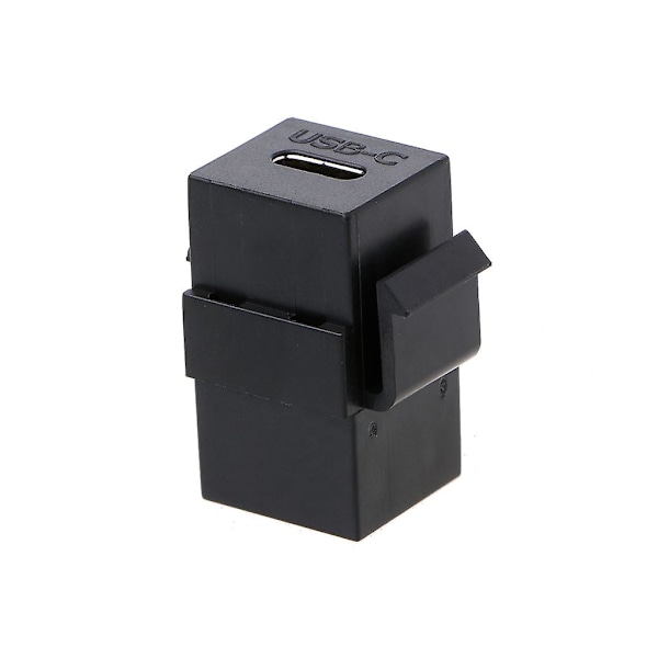 USB 3.1 Type C Jack-innsatser Hunn til Hunn Kobling Snap-in-kontakt Slitesterk (FMY) Black