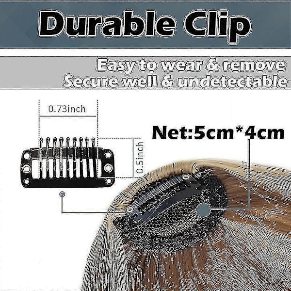 Clip-in Hårpannelugg Extensions Fransk Hårpannelugg Ryddig Hårpannelugg Hårdeler (FMY) black 28cm