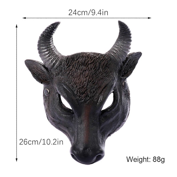 Påsk Karneval Party Halv Ansikte Skum Realistisk Tjurhuvud Mask Party Masker (FMY) Black