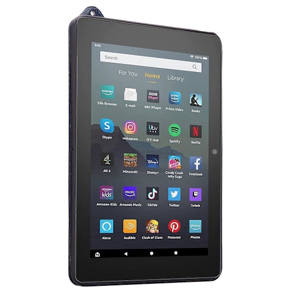 Amazon Fire HD 8 (2024) (2020) Kotelo Käsiremmi Jalusta Nahkainen Tablettisuojus - Harmaa (FMY) Multicolor Blue