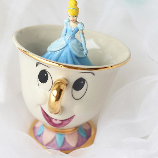 Piirretty Uusi Kaunotar ja Hirviö Teekannu Muki Teekannusetti Syntymäpäivälahja (FMY) Single Cup