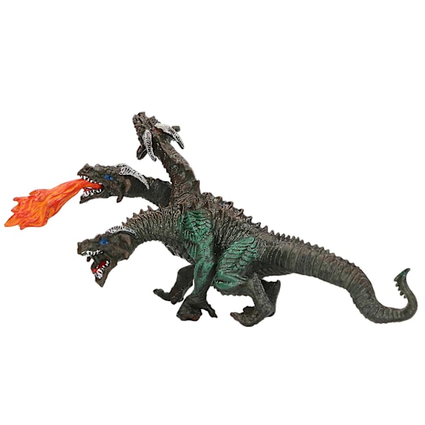 Simulerad Dinosaurie Modell med 3 Huvuden och Eldsprutande för Utbildande Jurassic Djursamling (FMY)
