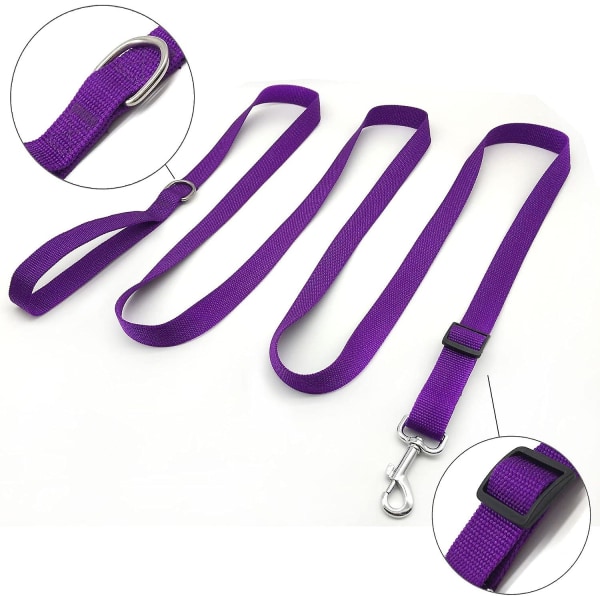 6ft/ 10ft Adjustable Dog Leash, Nylon Dog Leashes For Medium Large Dogs10ftpurple  (FMY)