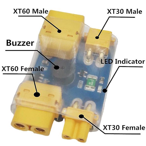 Xt30 / Xt60 Smart Smoke Stopper Kortslutningsskyddsplugg för Fpv Drone Del  (FMY) as shown