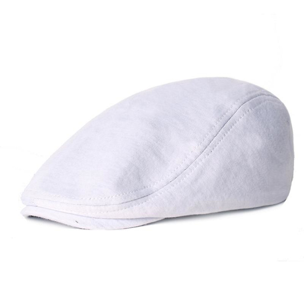 1 st bomullsmössor herr dam hatt mjuk casual basker enfärgad unisex retro hatt  (FMY) White one size
