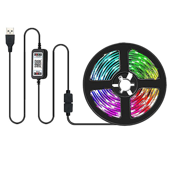 LED-remsa 5050 RGB Vattentät LED-belysning 5 Meter Bluetooth App-kontroll för hem och utomhusdekoration (FMY) As shown