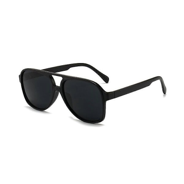Vintage Aviator Solbriller til Kvinder Mænd 70'er Briller Retro Oversize Gule Linser Skygger (FMY) Balck