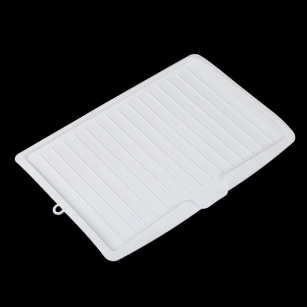 2X Plast Oppvaskstativ Dryppbrett Tallerken Bestikk Rack Kjøkkenvask Stativ Holder Stor Hvit (FMY) white
