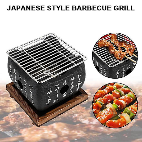 Japansk BBQ Grill Kolgrill Grillar Aluminiumlegering Inomhus Utomhus BBQ Grillpan Grill S  (FMY) Black