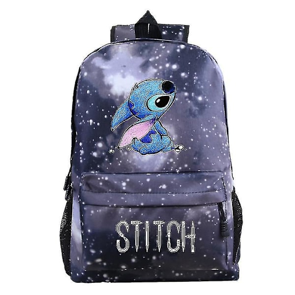Unisex-reppu, jossa on piirroshahmo Stitch, opiskelijoiden reppu, matkalaukku_x  (FMY) Starry sky grey