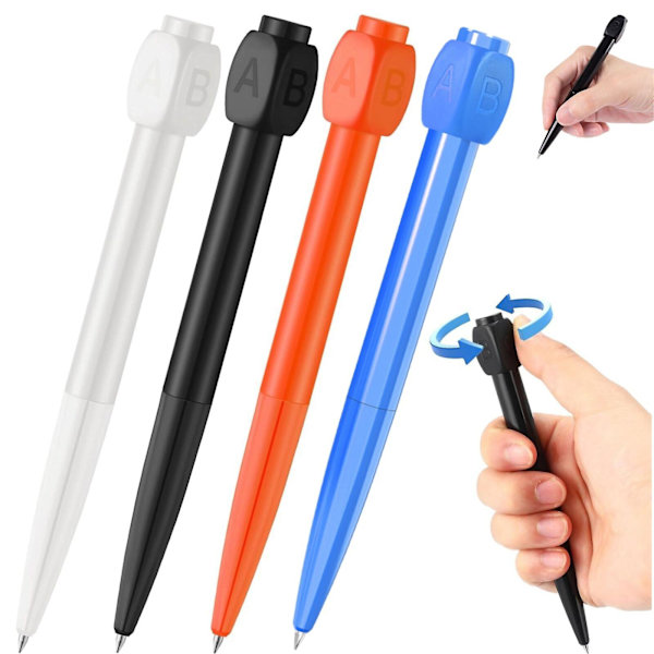 1/4x Fidget Spinner Pen Fidget Pen Spinner Med ABCD Rotationslock Ballpoint Pen  (FMY) Mixed color