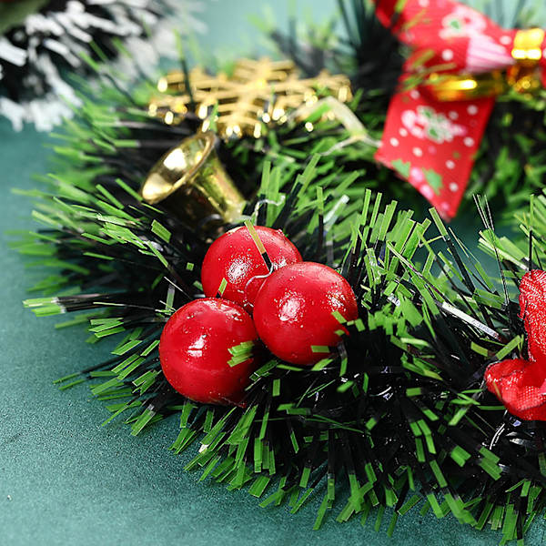 6 st julgransringar, små ljuskransar konstgjorda bär snöiga tallnålar ljuskransar för bröllopscenterpiece jul (FMY) Green 12cm