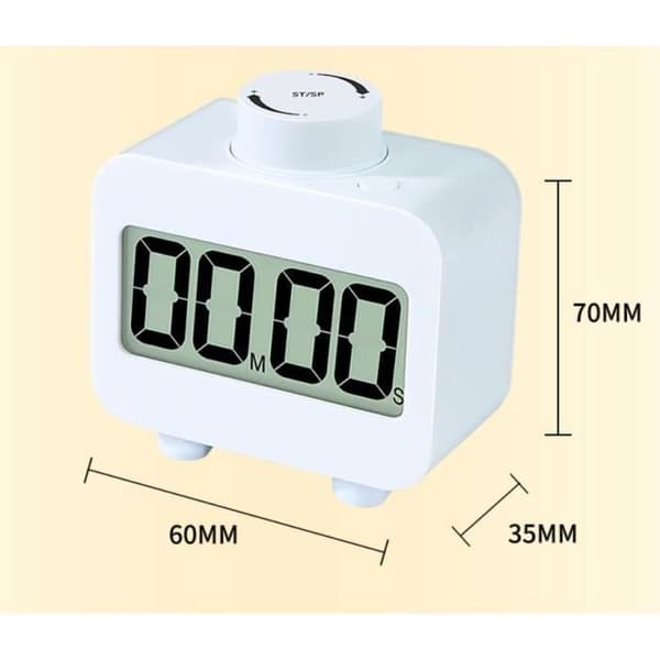 Köksklocka - Ej angivet - Roterande modell - Vit - ABS-material - 6x7x3,5 cm vit TIMER (FMY)