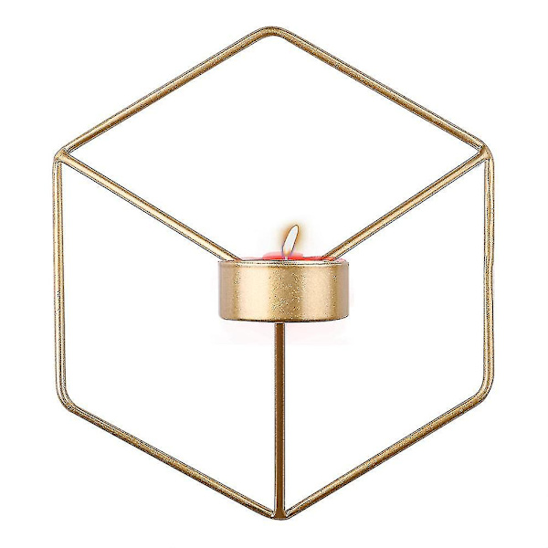 Nordisk stil 3D geometrisk ljusstake i metall, väggljusstake, heminredning, prydnad (FMY) gold