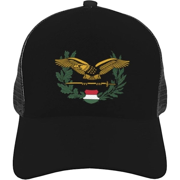 Unkari-Unkarilainen-Puolustusvoimat-Tunnus-Trucker-lippis - Verkkokangas baseball-lippis miehille ja naisille ulkoiluun BA-1081 (FMY) color1072