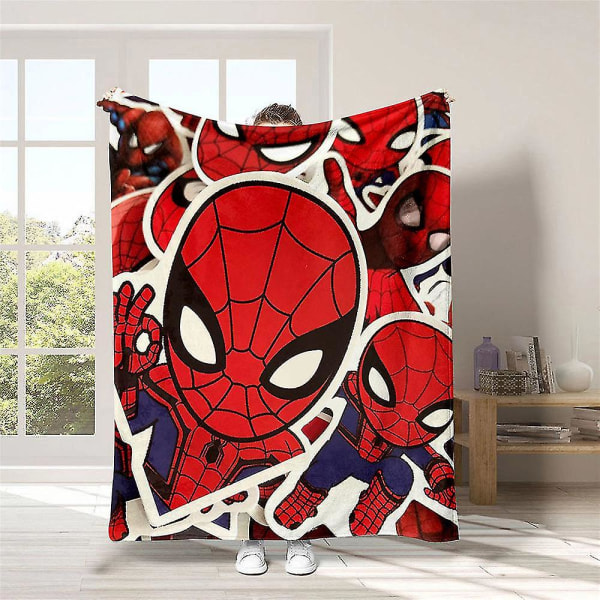 125x150/150x200cm Spiderman filt Mjuk varm plyschfilt för soffa säng stol camping resor heminredning födelsedagspresent (FMY) C 150*200cm