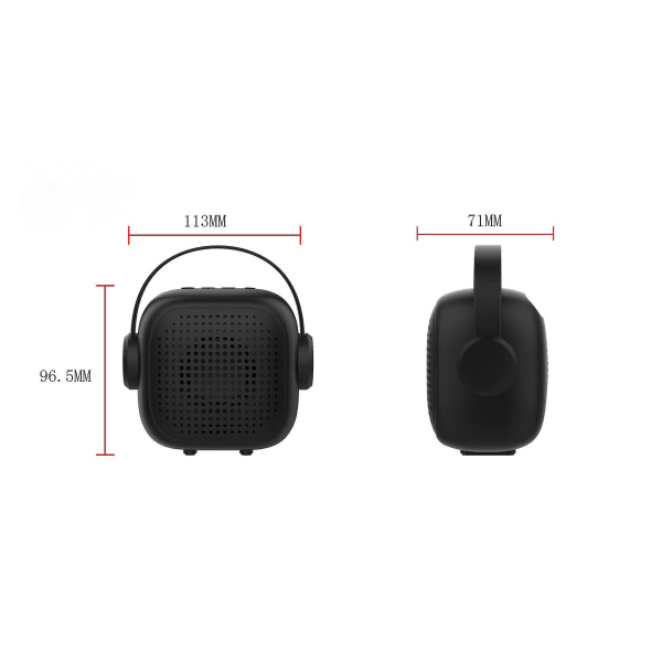 Bluetooth högtalare - Trådlös liten Bluetooth högtalare, bärbara högtalare för hem/utomhus/resor, kompatibel med Iphone Samsung (svart) (FMY)