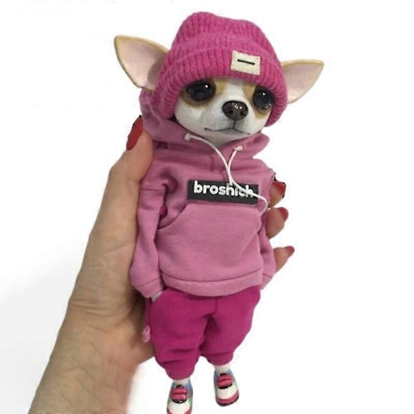 Håndlavet Dukke Resin Stående Hvalpe Legetøjsfigur Chihuahua SharPei Hund Sød Moderigtig Dyr Lerdukke (FMY) B