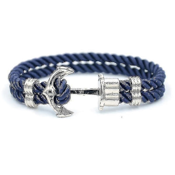 \"Navy Anchor Herrearmbånd\" (FMY) Blue silver