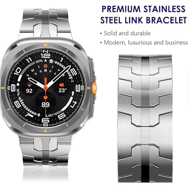 För Samsung Galaxy Watch Ultra 47mm Butterfly Spänne Titanlegering Klockarmband - Svart (FMY) Multicolor Silver