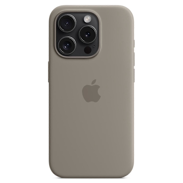 Silikon Telefon Cover til iPhone 15 Pro Case Kompatibel med MagSafe (FMY) Grey iPhone 15 Pro