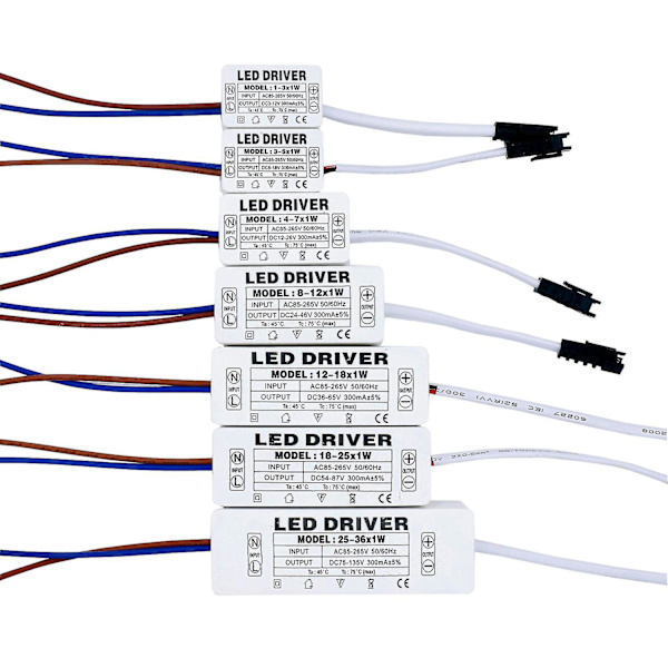 25 36W 300mA LED-drivrörelseffekt-enhet Ac85 265v belysningstransformatorer för LED (FMY)