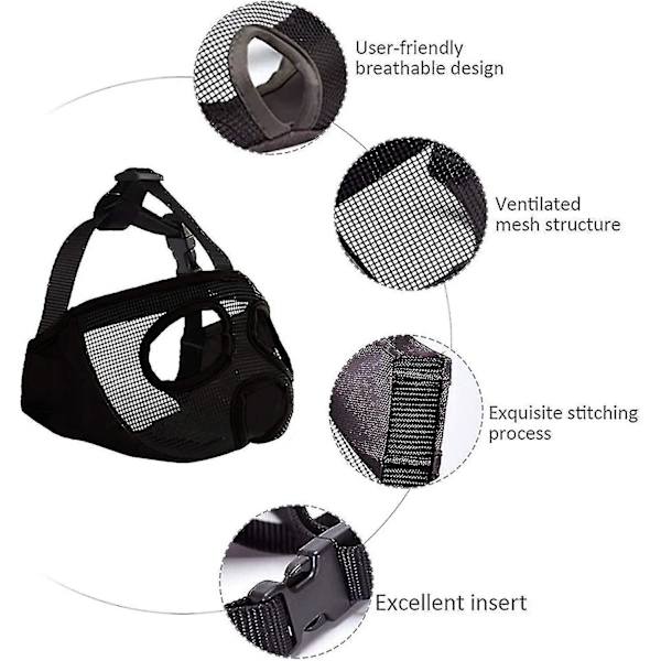 Dog Muzzle för engelsk bulldog, fransk bulldog, pekingese, shih-tzu, mops - justerbar och andningsbar Tw zd EQ  (FMY) L