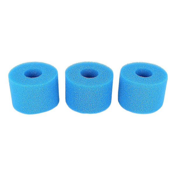 3 stk. for Intex Pure Spa Gjenbrukbar/Vaskbar Skum Boblebad Filterpatron S1 Type (FMY) blue