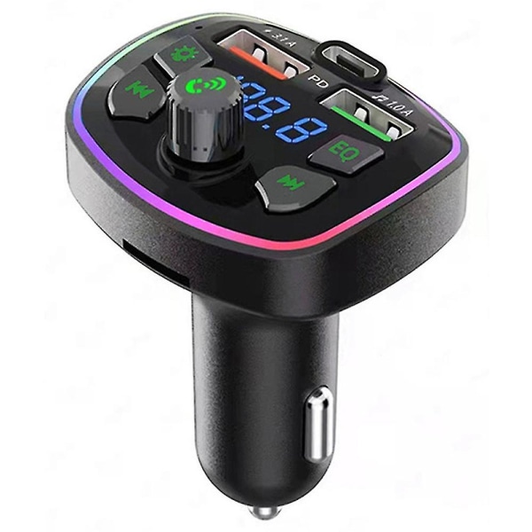 Bil Bluetooth trådlös FM-sändare 2 USB laddare med ljusmottagareadapter (FMY)