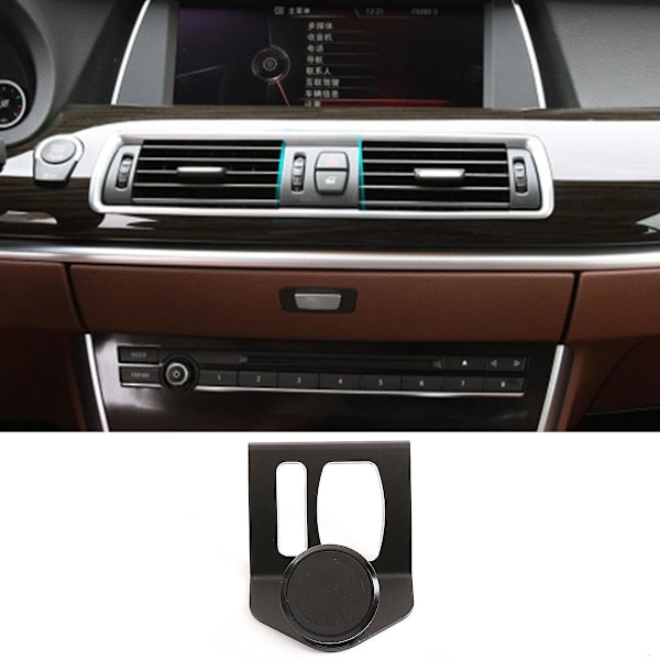 For 5 Series GT F11 F10 F07 2011-2017 Aluminiumlegering Bil Luftventil Mobiltelefonholder Interiørlist (FMY) Black