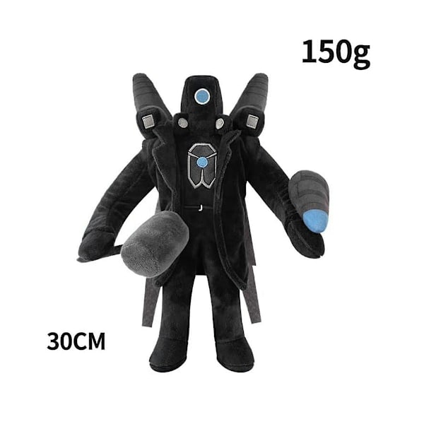 Skibidi Toilet Toy Plys, speakerman Plys Horror Game Fyldte Plysdyr Dukker Legetøj Samleobjekter Gaver  (FMY) Black