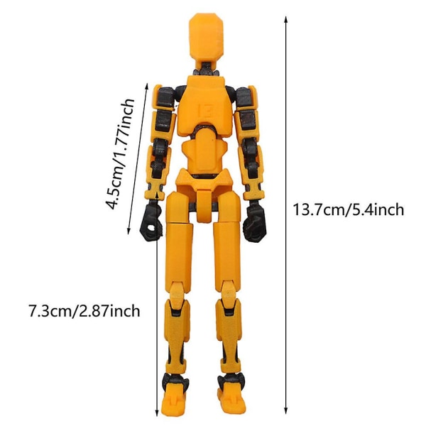 Titan 13 Actionfigur T13 Actionfigur 3D-tryckt Multi-leddad Rörlig Lucky 13 Actionfigur Nova 13 Actionfigur Dummy (FMY) orange