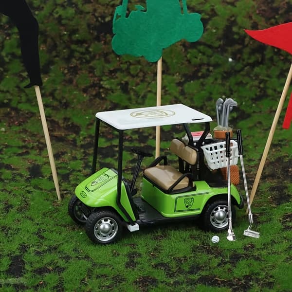 1 stk, sød golfvognmodel, mini kreativ billegetøjsmodel (FMY) Green