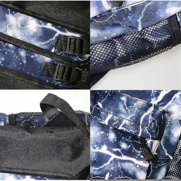 Unisex Tegneserie Stitch Print Rygsæk Studerende Skole Taske Rejsetaske_x  (FMY) Starry sky grey