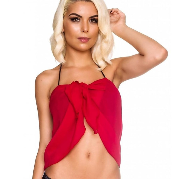 Kvinders badedragt Cover Up Sommer Beach Wrap Nederdel Badetøj Bikini Cover-ups (rød) (FMY)