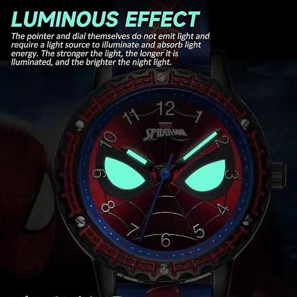 Spiderman Klockor Lysande Kvarts Armbandsur Analog Barn Pojkar Flickor Barn Superhjälte Festgåvor (FMY) Blue Red