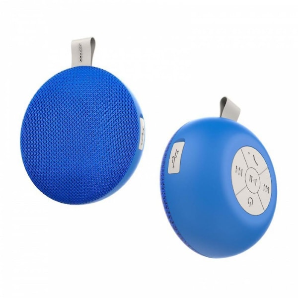Bluetooth högtalare, bärbar Bluetooth högtalare, med högt HD-ljud, 6 timmars uppspelningstid miniduschhögtalare, inbyggd mikrofon (blå) (FMY)