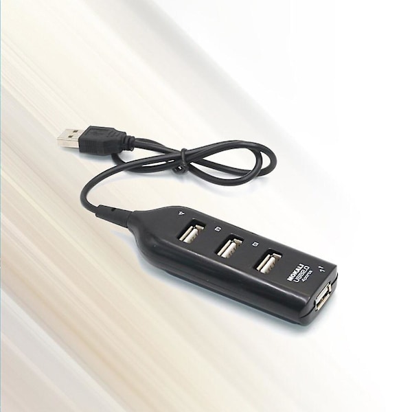 USB A Hub 4 Ports USB Hub Slim Bærbar Data Hub Usb Adapter Laptop USB HUB Usb Hub Laptop Usb Hub Computer  (FMY) Black